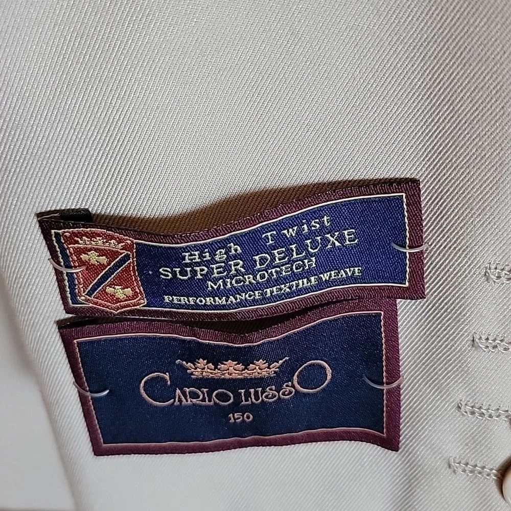 Carlo Lusso-2 button beige Jacket Size 38 L. NWT. - Picture 3 of 12